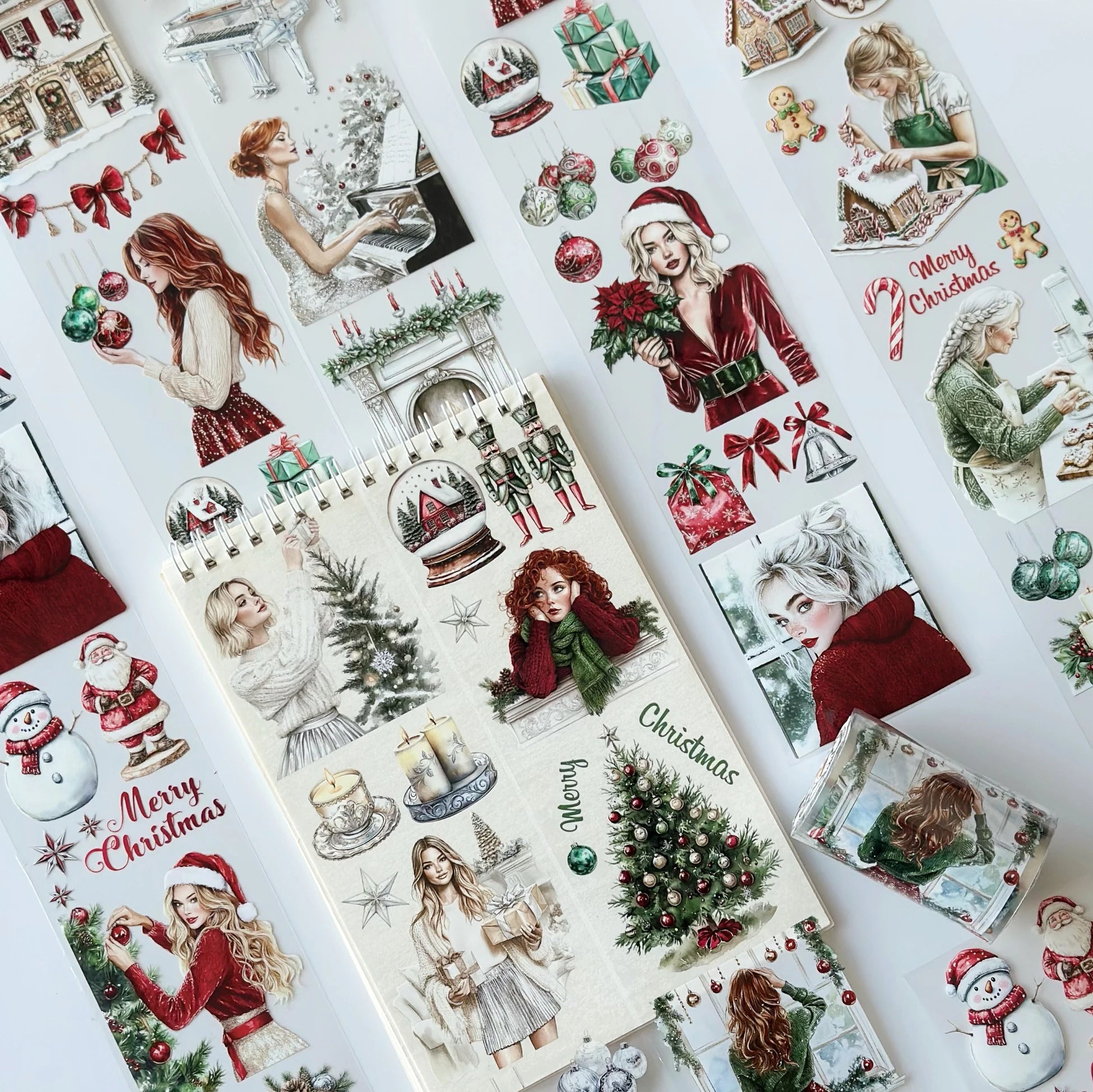 Christmas Harmony Pet Tape – Elegant Holiday Girls, Cozy Piano Scene, Red & Green Christmas Aesthetic, Tax Included – SRP162