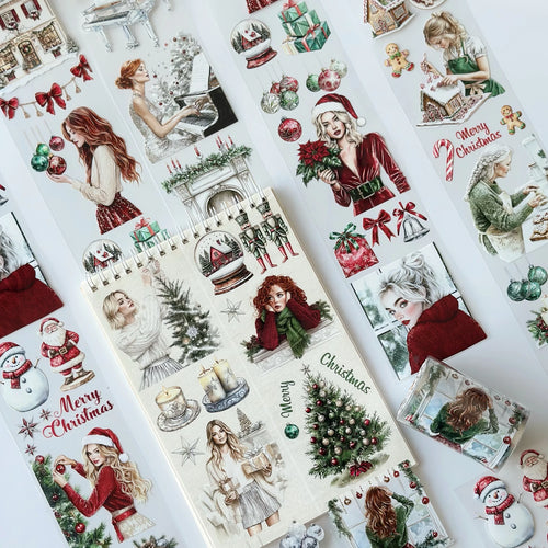 Christmas Harmony Pet Tape – Elegant Holiday Girls, Cozy Piano Scene, Red & Green Christmas Aesthetic, Tax Included – SRP162