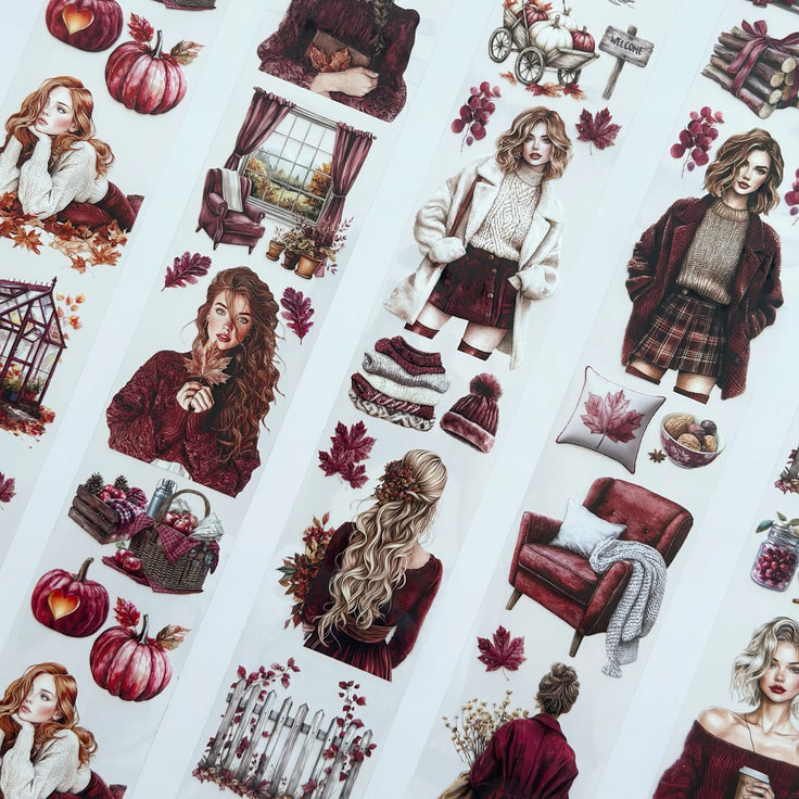 Sonbahar Fısıltıları PET Bant – Scrapbooking, Günlük Tutma, Kolaj El Sanatları Malzemeleri – KDV Dahil – SRP142