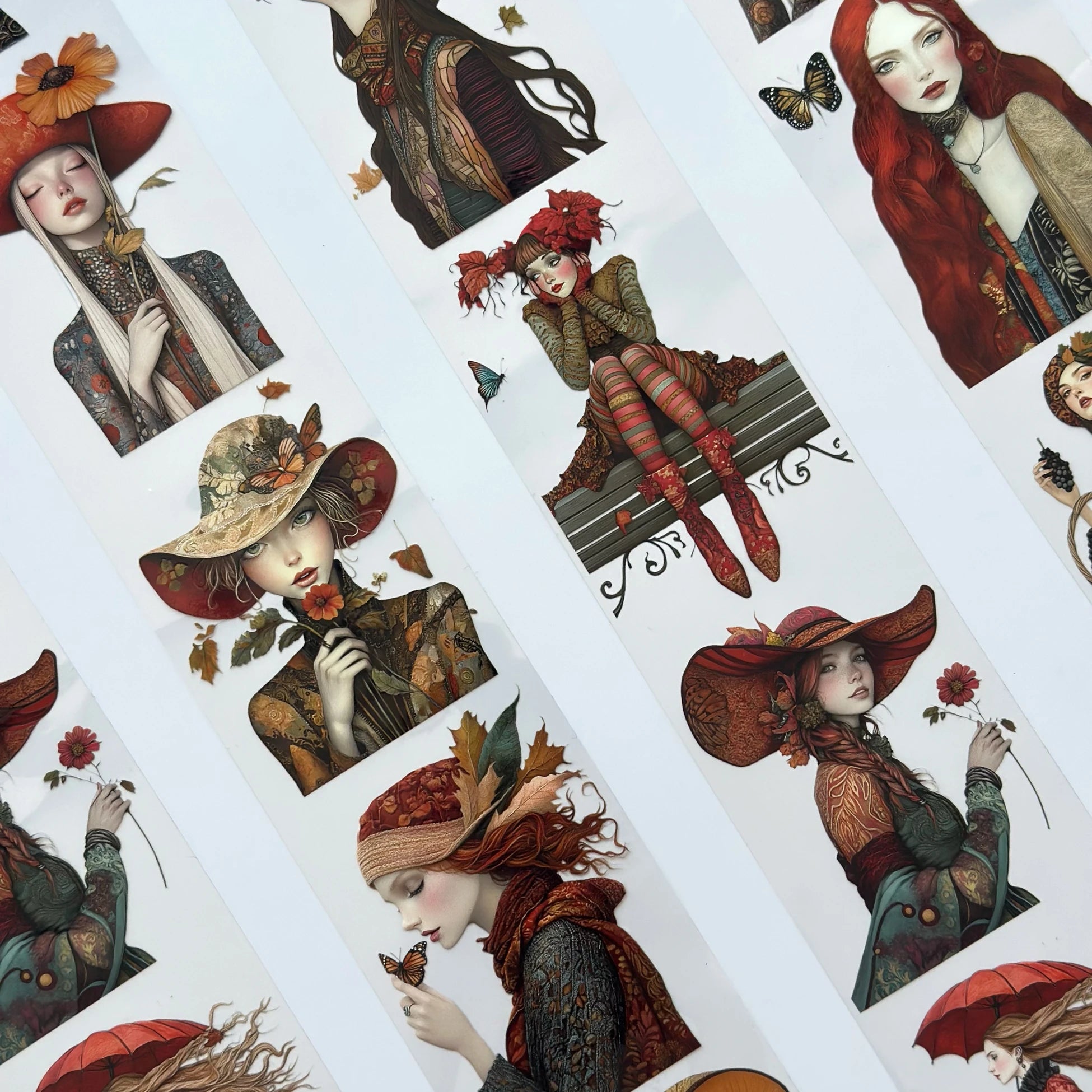 An Autumn Story Oil PET Tape – Fall Girl Scrapbook Sticker Roll – 7cm Journal Deco – SRP132