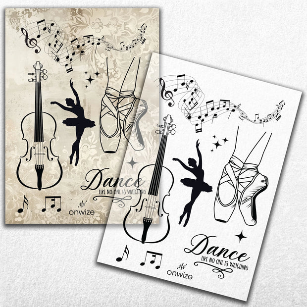 Scrapbooking 'DarkAcademia' Şeffaf Damga 80x110mm (5.5'' x 7'')
