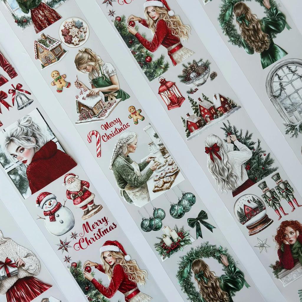 Christmas Harmony Pet Tape – Elegant Holiday Girls, Cozy Piano Scene, Red & Green Christmas Aesthetic, Tax Included – SRP162