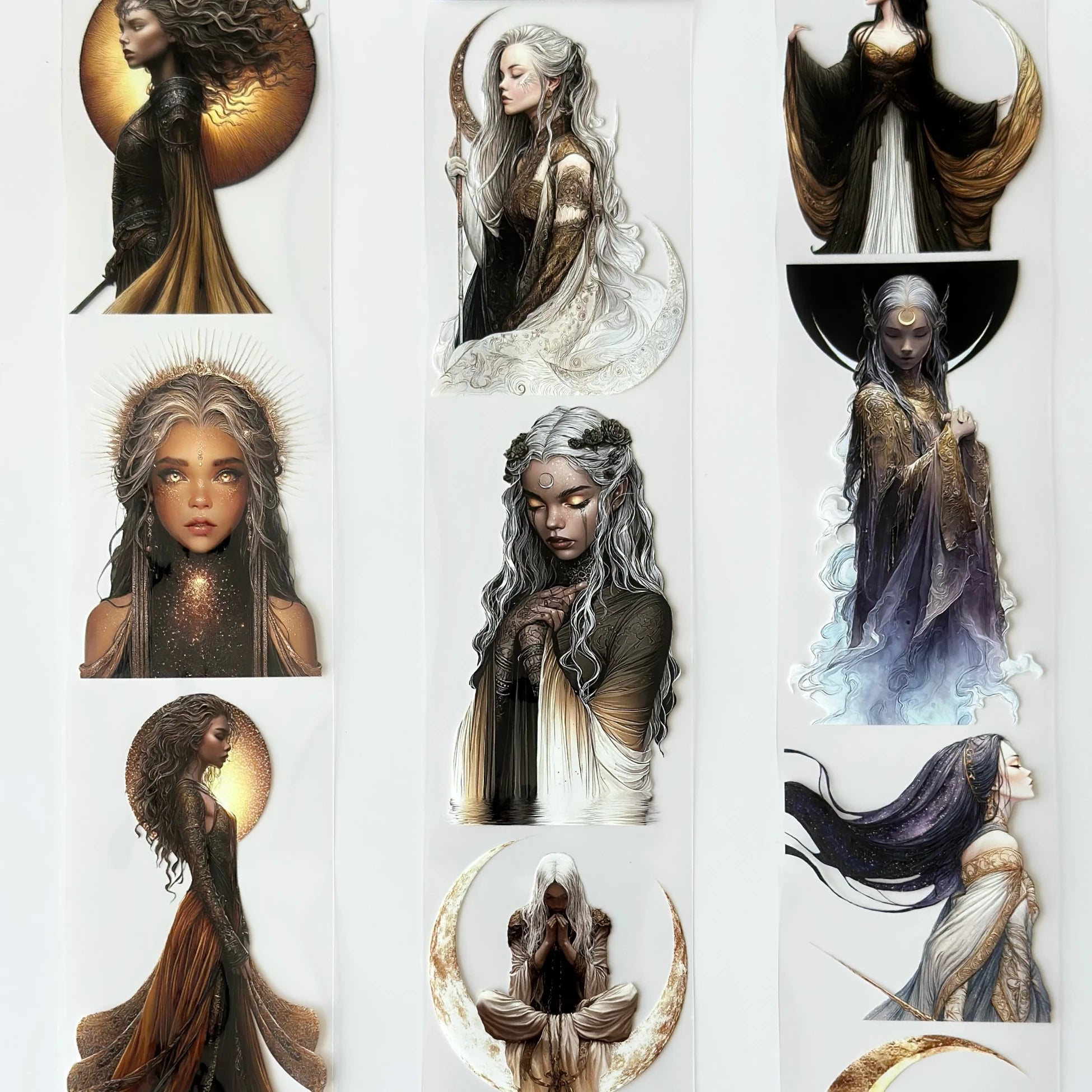 Moonlight Goddess Pet Tape – Mystic Fantasy Women, Golden Moon Aesthetic, Elegant Dark Art, Tax Included – SRP161