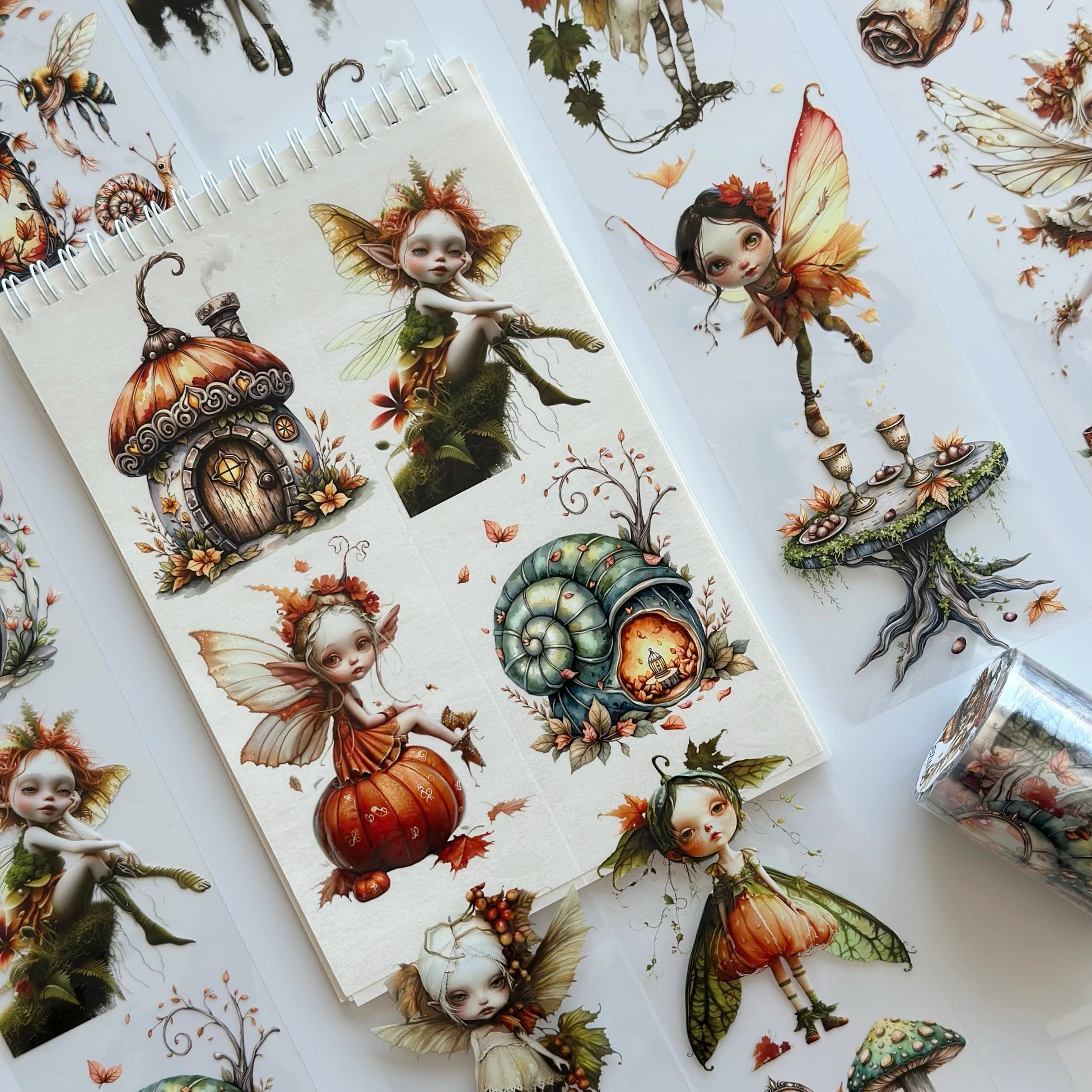 Fairy Dust Oil PET Tape – Autumn Forest Fairy Scrapbook Roll – Whimsical 7cm Sticker – SRP133