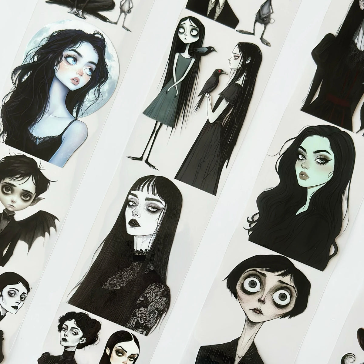 Gotik Aile Evcil Hayvanı Kaseti – Karanlık Estetik Karakterler, Tim Burton Tarzı Sanat, Ürkütücü Sevimli Cadılar Bayramı Kaseti, Vergi Dahil – SRP163