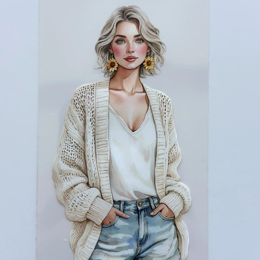 Summer Wind Fashion Girls Oil Tape – Scrapbook PET Sticker Roll – Boho Style – SRP128