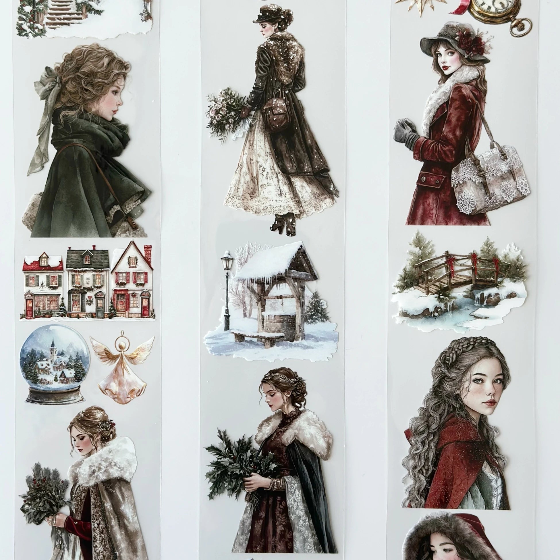 Victorian Christmas Pet Tape – Vintage Holiday Women, Snowy Winter Town, Classic Christmas Aesthetic, Tax Included – SRP165