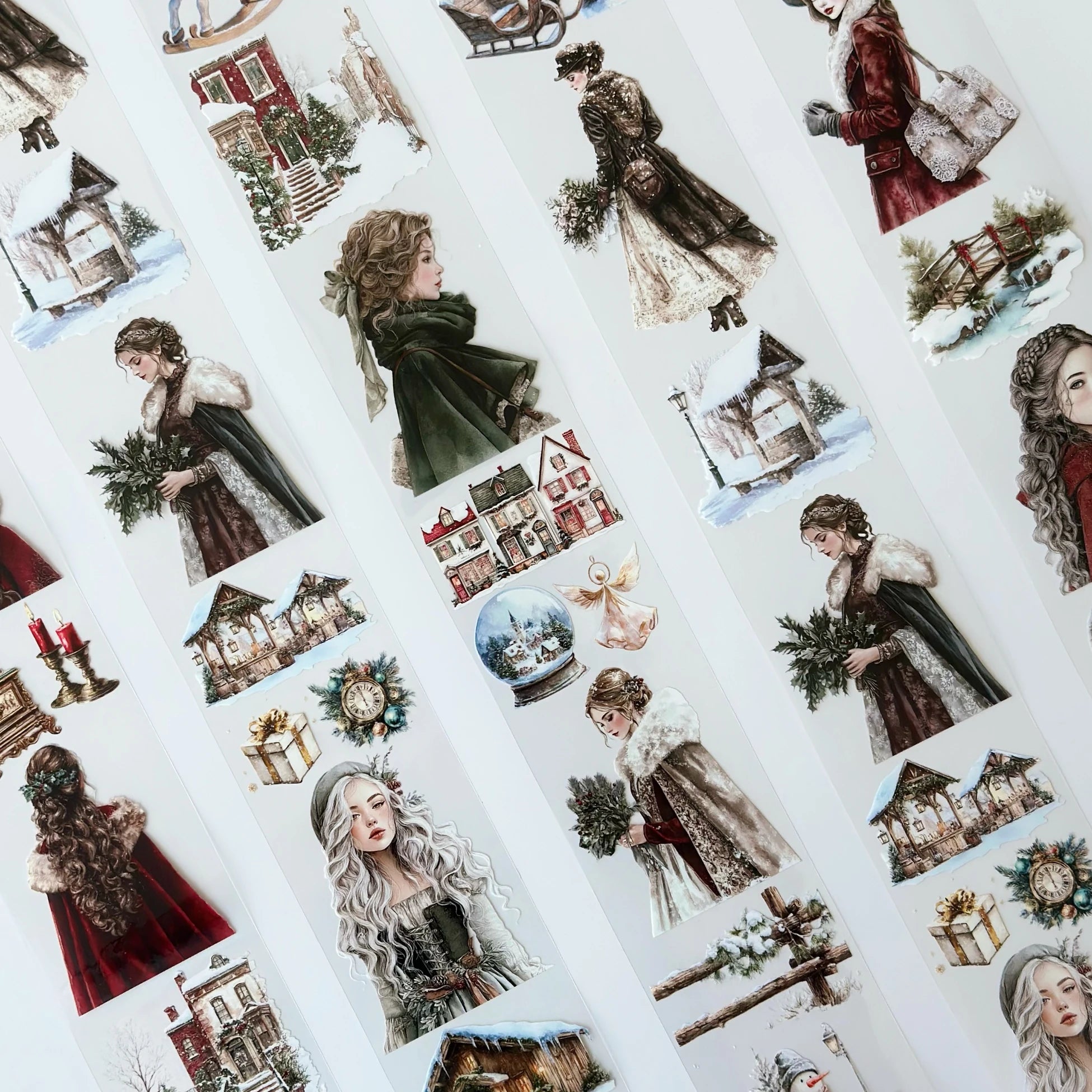 Victorian Christmas Pet Tape – Vintage Holiday Women, Snowy Winter Town, Classic Christmas Aesthetic, Tax Included – SRP165