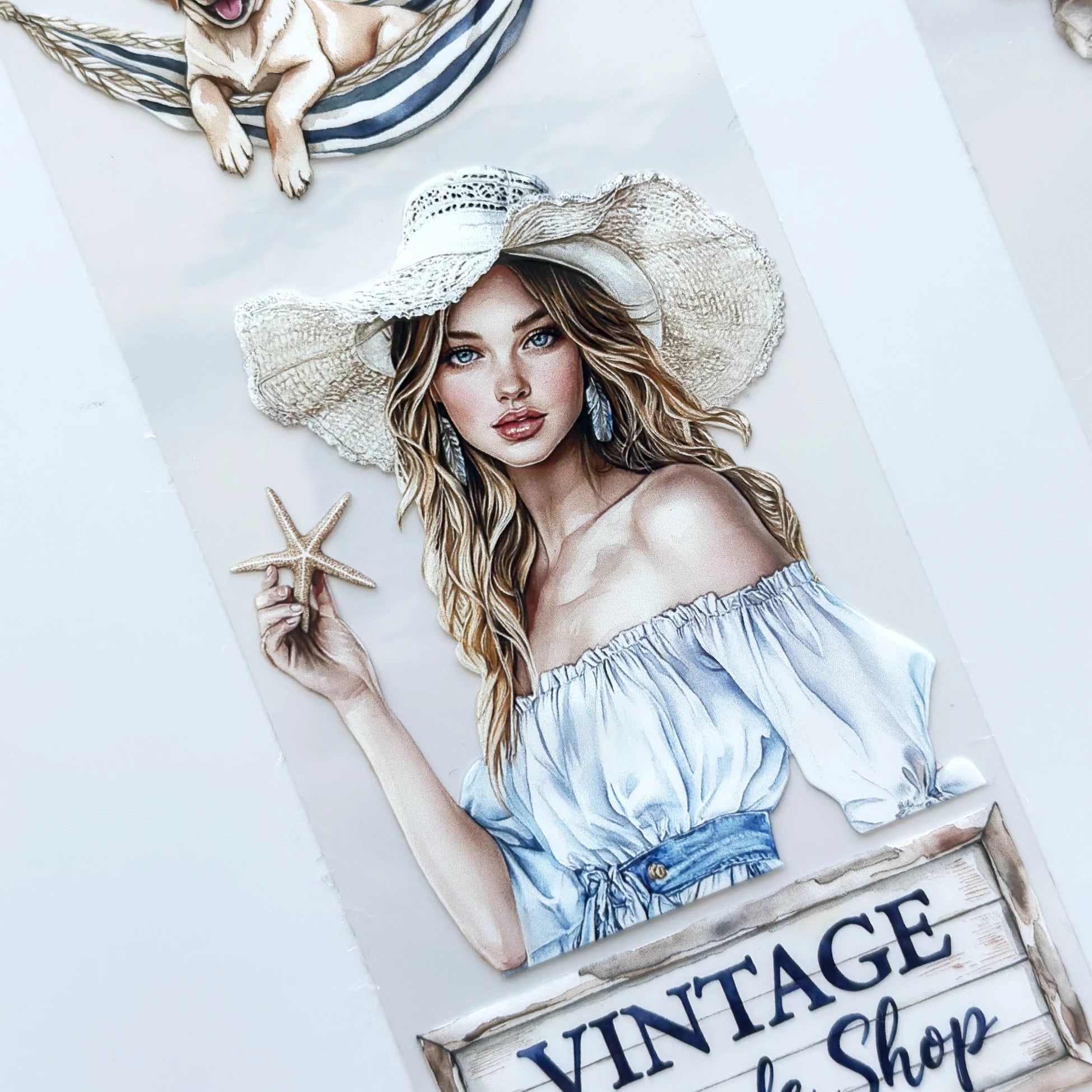 The Story of Waves Oil PET Tape – Coastal Girl Sticker Roll – Nautical Scrapbook Tape 7cm – SRP138