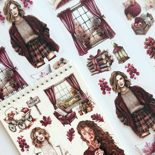 Sonbahar Fısıltıları PET Bant – Scrapbooking, Günlük Tutma, Kolaj El Sanatları Malzemeleri – KDV Dahil – SRP142