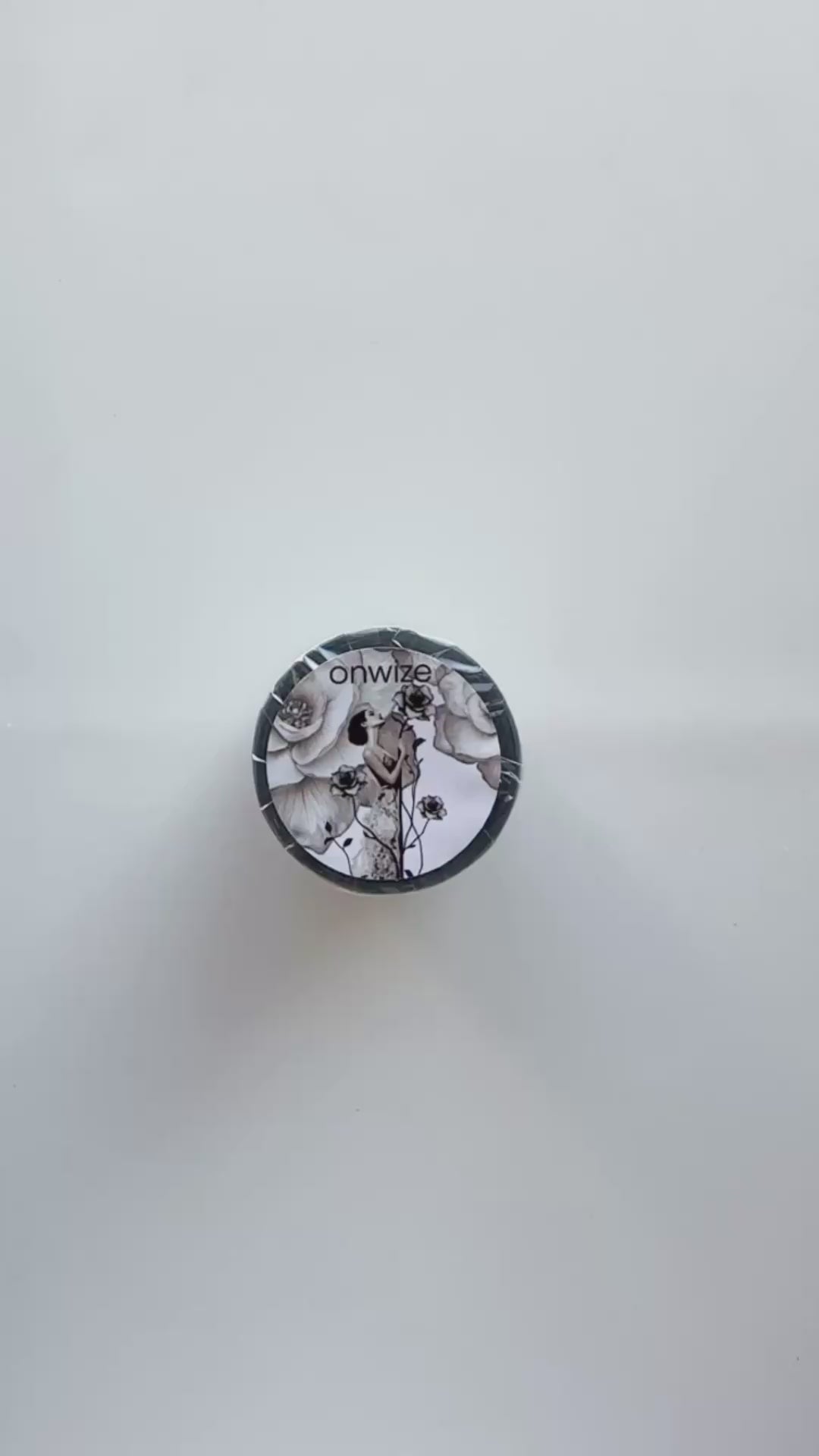 Noir Blossom Muse – Elegant Black & Ivory Floral PET Tape for Scrapbooking & Journaling