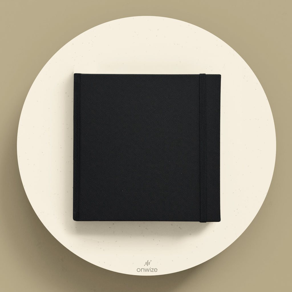 ONWIZE Watercolor Art Journal – 148x148 mm Black | 300gsm Cold Pressed Watercolor Notebook