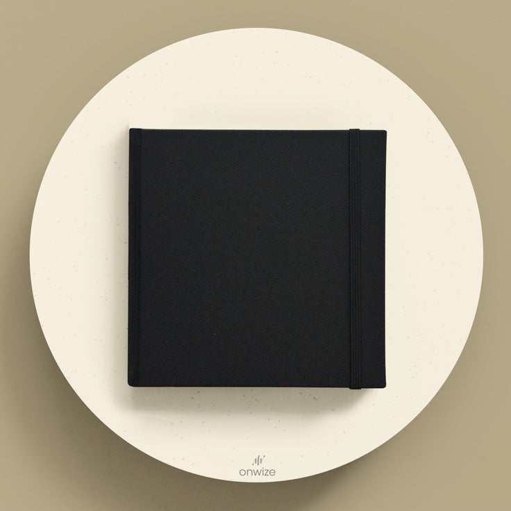 ONWIZE Watercolor Art Journal – 148x148 mm Black | 300gsm Cold Pressed Watercolor Notebook